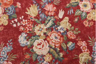 Kittridge Printed Cotton Drapery Fabric in Crimson