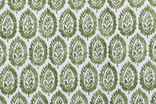 Premier Prints Lynn-Slub Linen White Printed Drapery Fabric in Kale