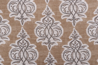 Magnolia Home Jenna Printed Cotton Drapery Fabric in Caramel