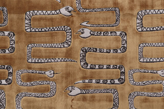 TFA Serpentine Latex-Backed Velvet Upholstery Fabric in Dark Gold