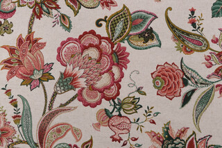 P Kaufmann Garden Flora/Un Printed Cotton Blend Drapery Fabric in Geranium