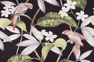 Hilary Farr Hello Polly Printed Cotton Twill Drapery Fabric in 99-Onyx for Covington