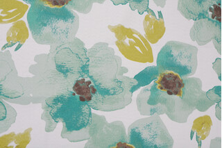 Bryant Fabrics Floral Printed Polyester Outdoor Fabric in Fieldhouse Green