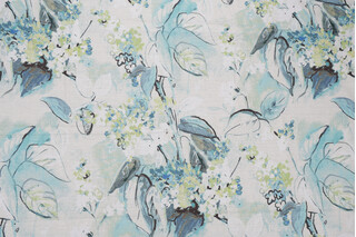 Mill Creek Sisley Garden-Superial Printed Cotton Drapery Fabric in Menthe