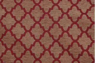Weiss Woven Chenille Upholstery Fabric in Crimson