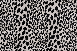 1 Yard Animal Stripe Grospoint Velvet Upholstery Fabric in Black