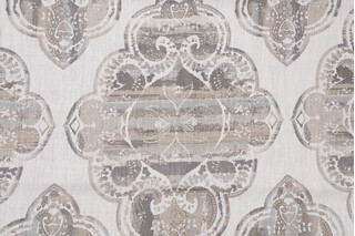 Simone Printed Linen Drapery Fabric in Parchment