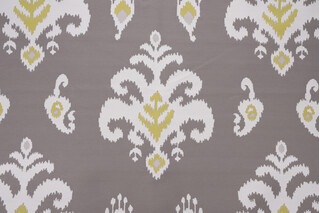 Bella Dura Kasuri Woven Polyolefin Outdoor Fabric in Gray/Citron