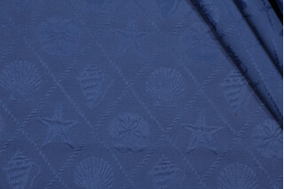 Shell Trellis Woven Solution Dyed Acrylic Matelasse Outdoor Fabric in Lagoon