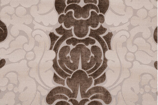 Triana Woven Chenille Damask Upholstery Fabric in Pecan