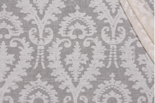 Belgian Heart Sheer Lace Drapery Fabric in Natural
