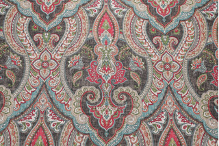 Covington Tinsley Printed Linen Blend Drapery Fabric in 949-Cindersmoke 