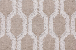 Sample of Hilary Farr Fringe Benefits Woven Chenille Upholstery Fabric in 196-Linen for Covington 