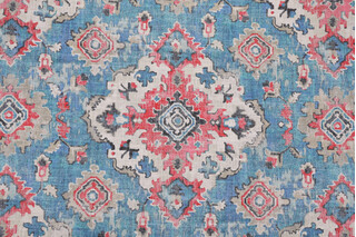 Covington Kapoor Printed Cotton Blend Blend Drapery Fabric in 512-Capri Blue 