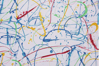 Covington Drop Cloth Printed Cotton Twill Drapery Fabric in 397-Primary 