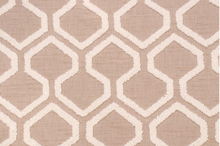 P Kaufmann Raw Edges Embroidered Drapery Fabric in Latte