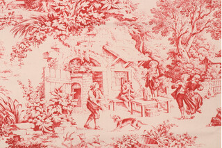 Stof Fabrics Festin Printed Cotton Drapery Fabric in Bordeaux