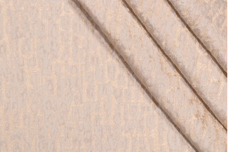 PK Lifestyles Regine Damask Decorator Fabric in Champagne