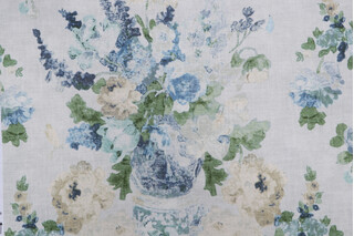 P Kaufmann Picturesque Printed Cotton Drapery Fabric in Robin's Egg