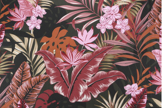 Stof France Nimba Printed Cotton Drapery Fabric in Rose