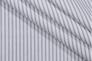 Magnolia Home Berlin Ticking Stripe Printed Cotton Drapery Fabric in Lake