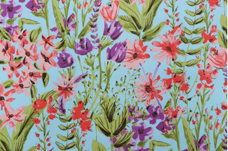 Terrasol - Gloria Printed Polyester Outdoor Fabric in Aqua