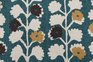 Robert Allen Surreal Vines Printed Cotton Drapery Fabric in Jewel