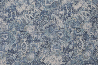 PK Lifestyles Cumbrae Printed Chenille Decorator Fabric in Denim