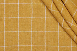 P Kaufmann Bennet Woven Linen Decorator Fabric in Yolk