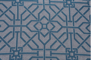 Fret Woven Decorator Fabric in Peacock