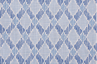 Schumacher Dexter Printed Polyester Outdoor Fabric in Blue