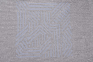 Grooves Woven Chenille 27x27 Pillow Square Upholstery Fabric in Chambray