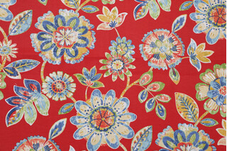 Richloom Daelyn Printed Polyester Outdoor Fabric in Cherry