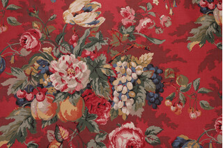 P Kaufmann Queensland Printed Cotton Drapery Fabric in Crimson