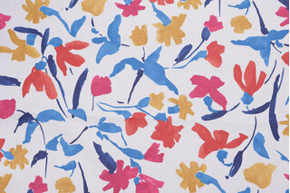 Robert Allen Gauguin Floral Printed Cotton Drapery Fabric in High Noon