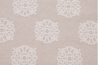 Flower Tops Woven Upholstery Fabric in Twine