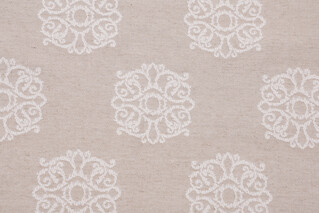 Flower Tops Woven Upholstery Fabric in Twine