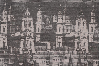 Sunbrella City Skyline Woven Solution Dyed Acrylic Outdoor Fabric in Taupe & Black 