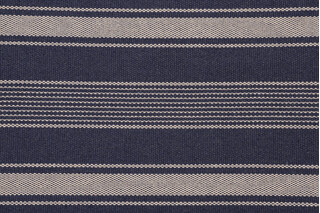 Stripe Woven Upholstery Fabric in Navy/Natural