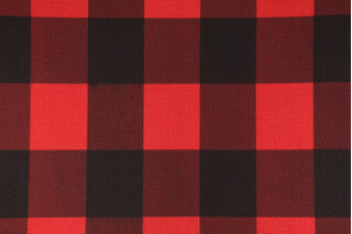 Premier Prints Buffalo Check Printed 7 oz Cotton Drapery Fabric in Red Black