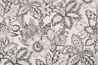 Richloom Solarium Copeland Printed Polyester Outdoor Fabric in Noir