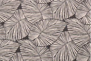 Richloom Solarium Talia Printed Polyester Outdoor Fabric in Noir