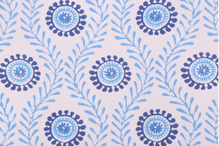 Waverly Fresh Spin Printed Cotton Drapery Fabric in Luna