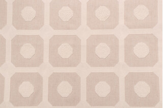 PK Lifestyles Needle And Thread Embroidered Drapery Fabric in Linen