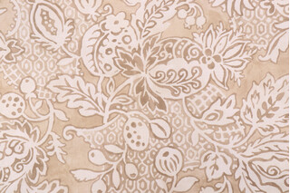 P Kaufmann Bruges Printed Cotton Drapery Fabric in Oat