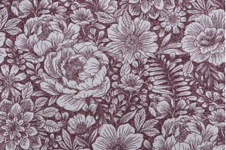 Stof France Montsegur Printed Cotton Drapery Fabric in Marsala