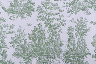 Premier Prints Colonial Toile Printed Cotton Drapery Fabric in Pine