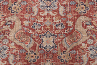 P Kaufmann Nangchen Pony Printed Cotton Linen Drapery Fabric in Crimson