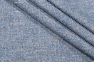 PK Lifestyles Desmond Solid Printed Cotton Blend Drapery Fabric in Chambray