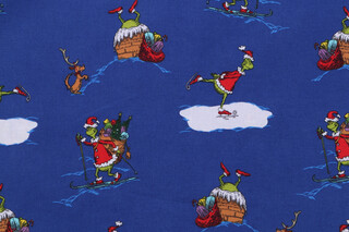 Robert Kaufman How The Grinch Stole Christmas Collection ADE-74874-11 Printed Cotton Craft Fabric in Royal